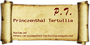 Princzenthal Tertullia névjegykártya